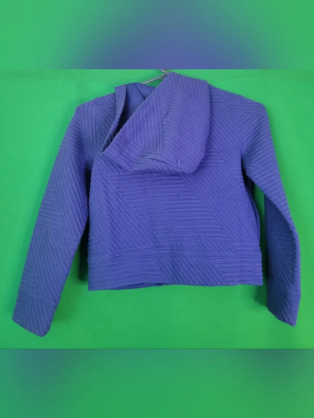 Gymboree Purple Ribbed Pea Coat Jacket Moto Quilted Sz 7/8 Girls Hoodie Textured